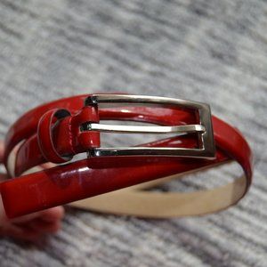 Red Patent Leather Belt